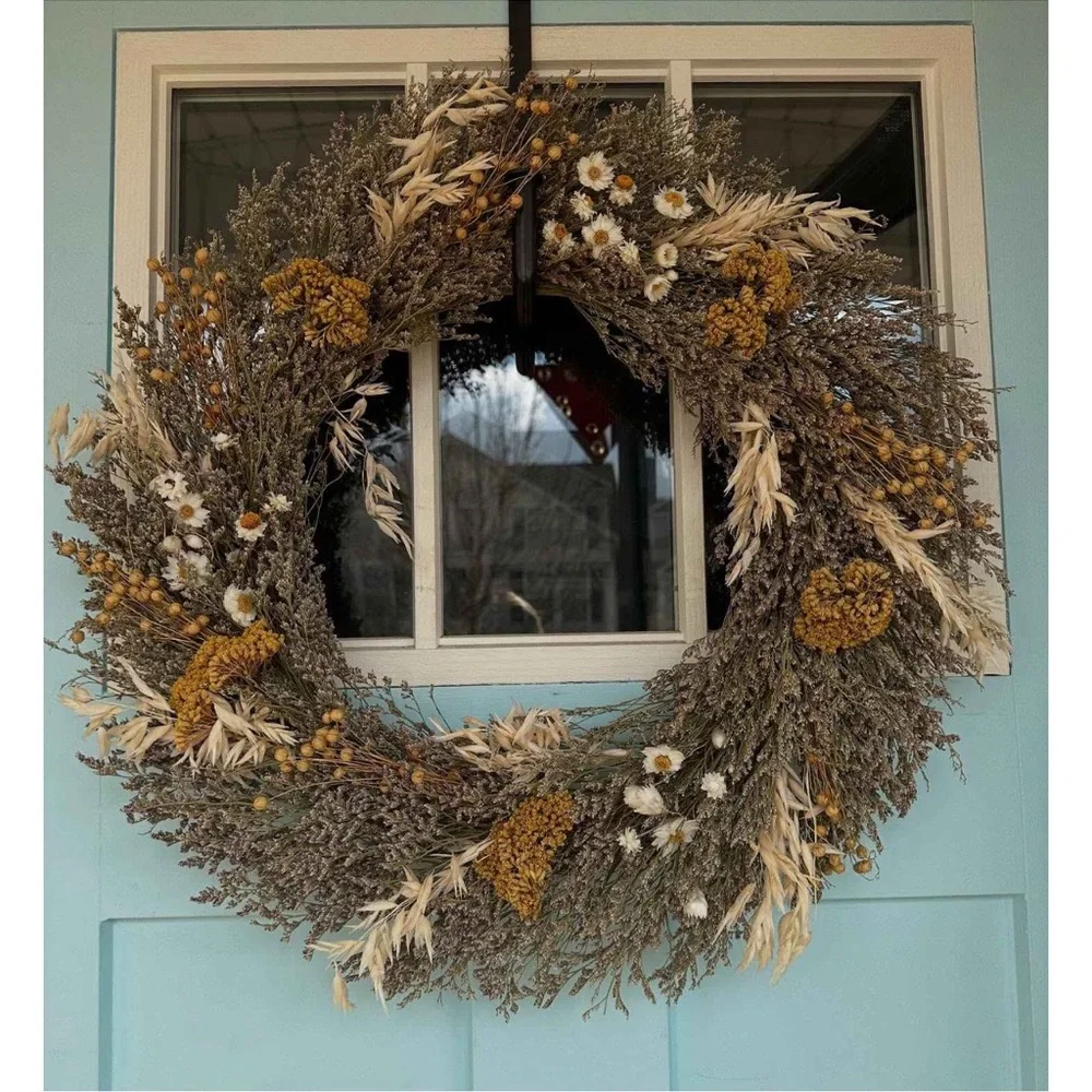 Hearth & Hand Rustic Wreath with Yellow and Cream Accents